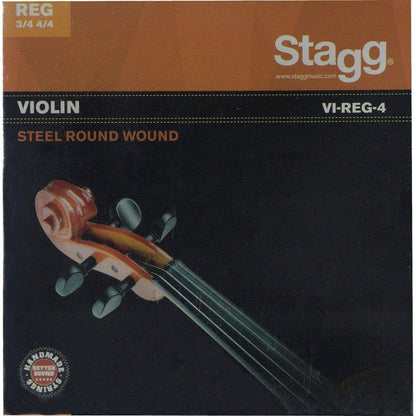 Stagg 4/4 & 3/4 Violin String Set, Steel Round-Wound, Extra Extra-Light