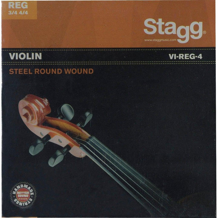 Stagg 4/4 &amp; 3/4 violinsträngsats, rundlindad stål, extra extra lätt
