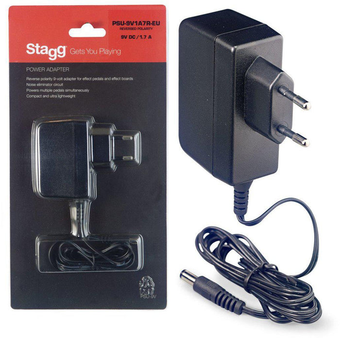 Stagg 9-Volt / 1,7A AC-adapter för effektpedaler