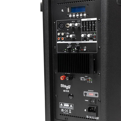 Stagg AS15B EU Active Speaker med batteri och trådlösa mikrofoner 