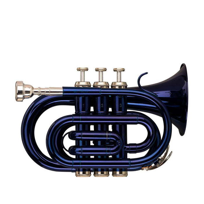 Stagg Bb Pocket Trumpet, Ml-Bore, Mässingskropp, Blå