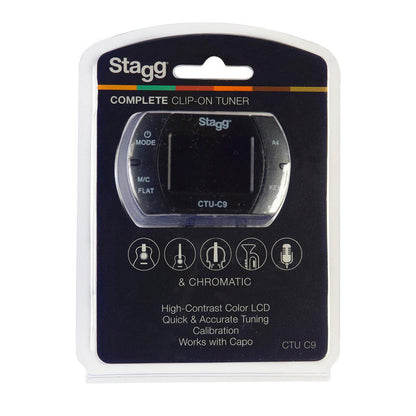 Stagg CTU-C9 Multifunktion Clip-On Tuner med mikrofon