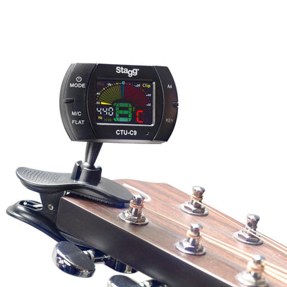 Stagg CTU-C9 Multifunktion Clip-On Tuner med mikrofon