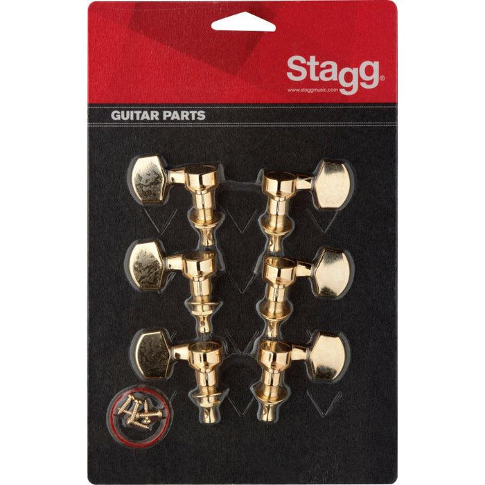 Stagg KG371GD 3L + 3R mekanik för el- och westerngitarr, guldpläterad