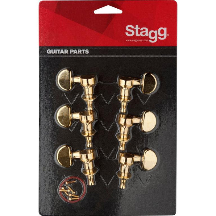 Stagg KG395GD 3L + 3R mekanik för el- och westerngitarr, guldpläterad