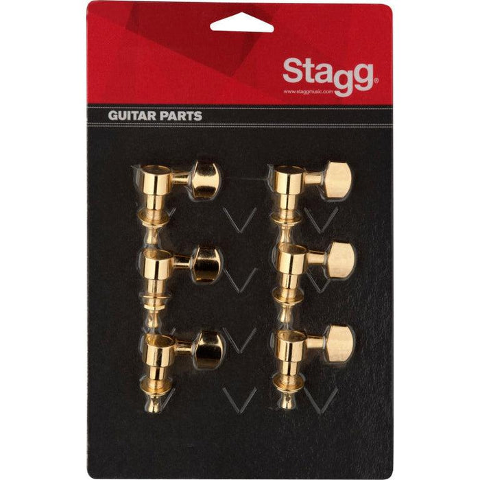 Stagg KG673GD 6 gitarrmekanik för el- eller westerngitarr, guldpläterad