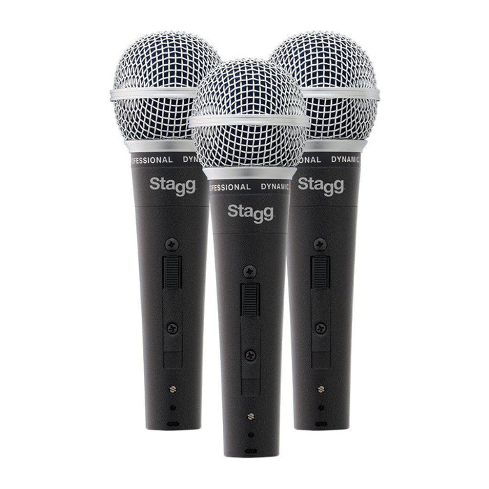 Stagg SDM50-3 set med 3 dynamiska mikrofoner