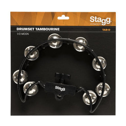 Stagg TAB-D BK halv måne hi-hat tambourin i plastik - 16 bjælder