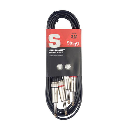 Stagg Twin kabel, Jack/Jack , fire længder