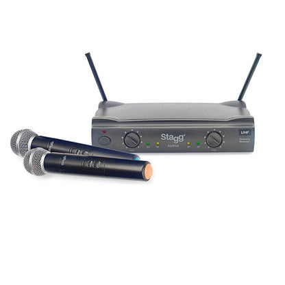 Stagg UHF True Diversity 2-Channel Handheld Microphone Wireless System