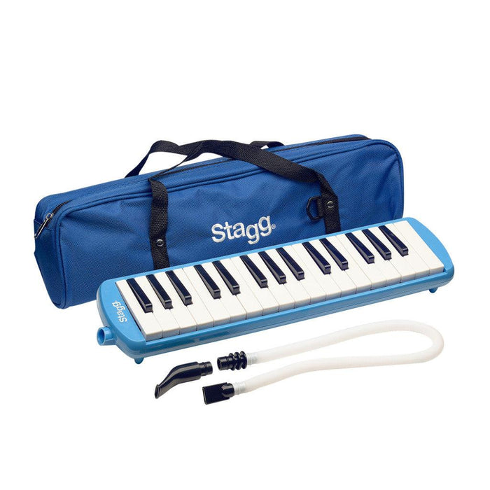 Stagg blå plast Melodica med 32 nycklar och blått fodral
