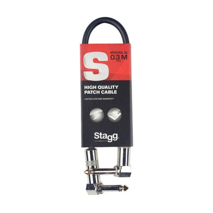 Stagg mono patch kabel vinkel Jack/Jack - 10 cm