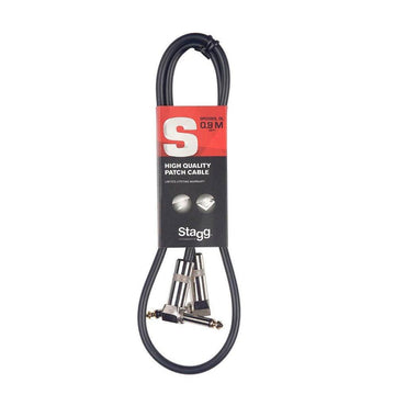 Stagg patch kabel, Vinkel jack til vinkel jack, mono, 90 cm