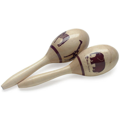 Stagg træ maracas, afrikansk motiv, 23 cm
