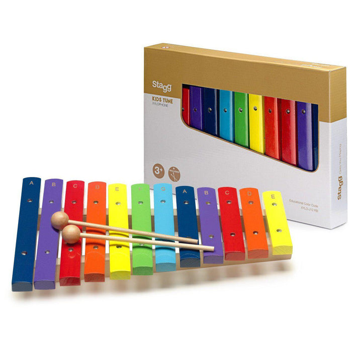 Stagg xylofon med 12 färgkodade nycklar