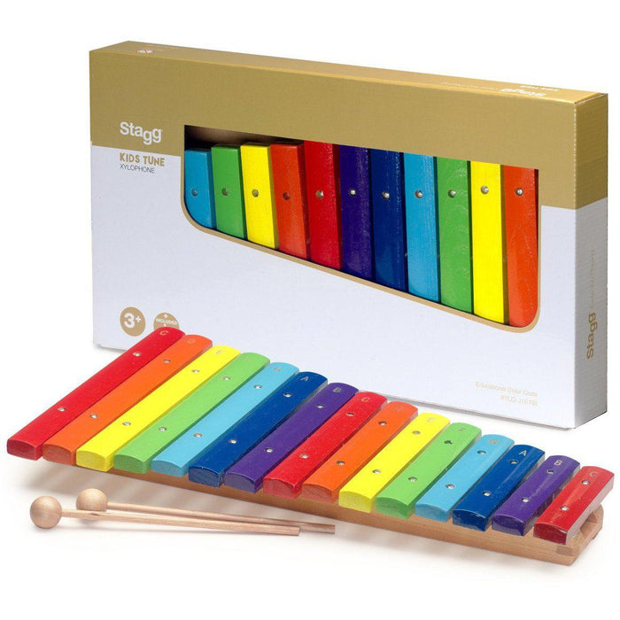 Stagg xylofon med 15 färgkodade nycklar